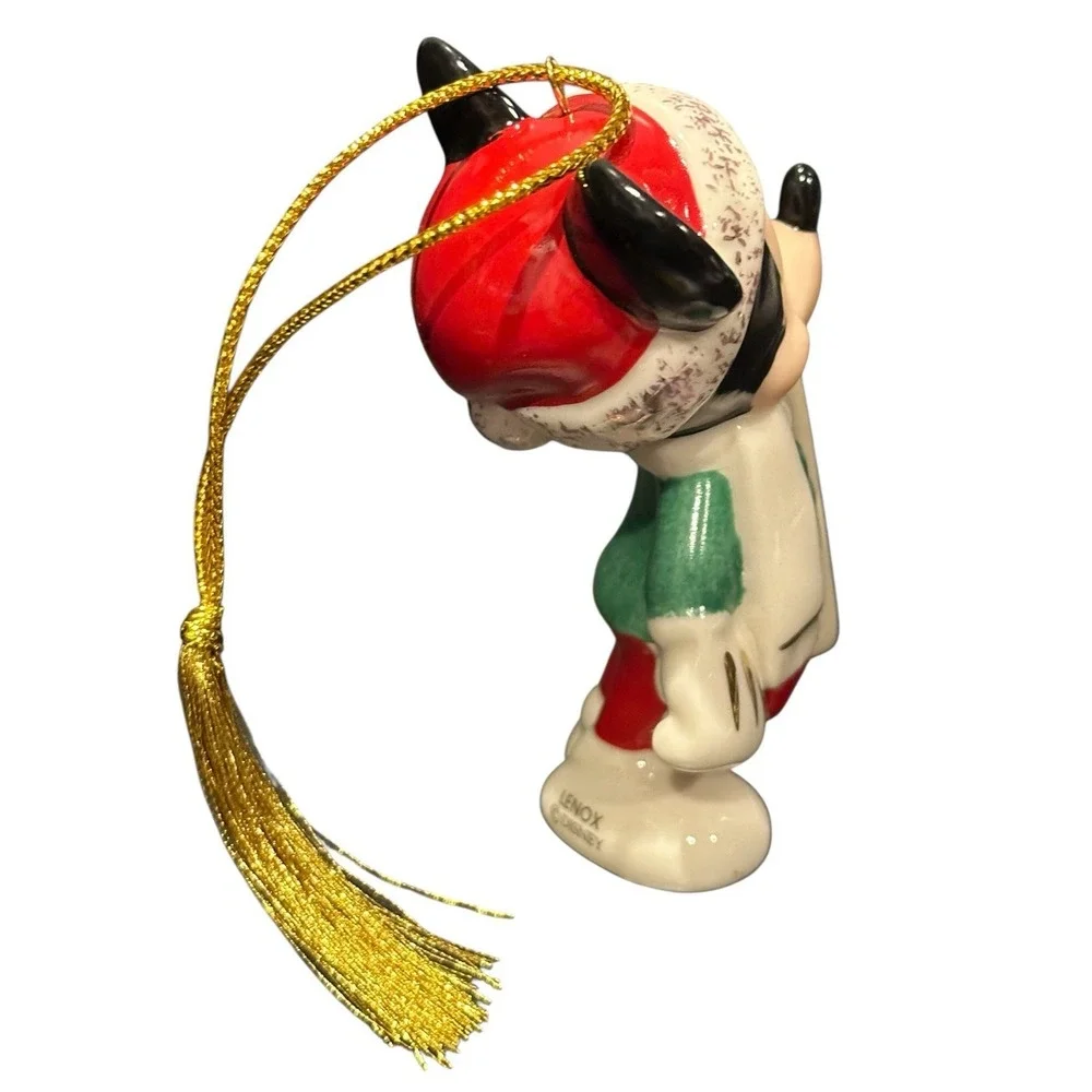 Disney Lenox Mickey‎ Mouse Let it Snow Christmas Ornament Porcelain Figure